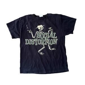 Social Distortion Skully T-Shirt Men's L Hanes Black Graphic Tee